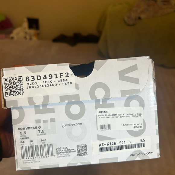 Converse White Shoe Box with Gray Accents - Picture 2 of 6